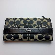Coach Signature Full Size Snap Wallet With Checkbook ...