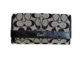 Coach Signature Wallet Pleated Jacquard Canvas Trifold ...