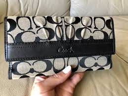 Coach Signature Black and Light Gray Wallet [Pre-Owned ...