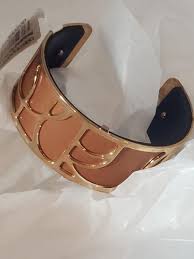 Les Georgettes Volute Gold Brown Blue Cuff Bracelet | eBay