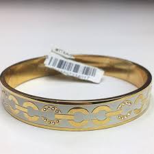 Coach | Jewelry | Coach Gold Tone Monogram Bracelet Jewelry ...