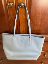 Light Blue Coach Tote Handbag | Mercari