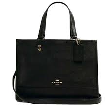 COACH Dempsey Tote Crossbody Pebble Leather Black | eBay