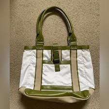 Dkny | Bags | Dkny Green And White Nylon With Some Suede ...