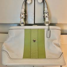 Coach | Bags | White And Lime Coach Purse | Poshmark