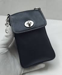 Coach Black Leather Turnlock Coin Wallet | eBay