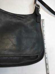 Vintage COACH Hippie Flap Saddle Crossbody Bag Black Leather Suede Lining | eBay