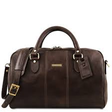 Lisbona Travel Italian Leather Duffle Bag Small size- L ...