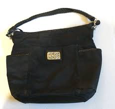 Brighton Women's Black Patent Leather Trim Handbag Purse ...