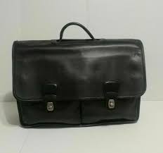 COACH BLACK LEATHER LAPTOP BRIEFCASE MESSENGER BAG G35-0532 ...