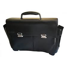 Piquadro Briefcase: Elegant Black Leather Portfolio