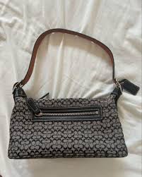 Coach Signature Canvas Shoulder Bag Black Silver Hardware ...