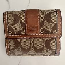 Vintage Coach Leatherware Trifold Wallet in Jacquard Fabric ...