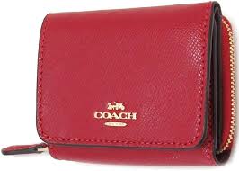 Coach Crossgrain Small Trifold Wallet 1941 Red 37968 ...