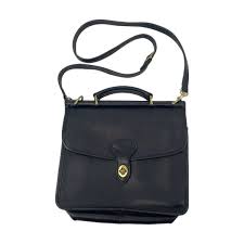 Jack Georges Black Leather Crossbody Bag | Gold Hardware | eBay