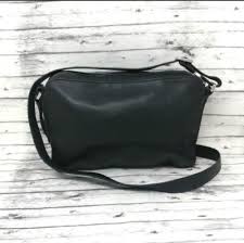 FOSSIL-Black Leather Crossbody Satchel | eBay