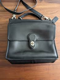 Vintage Coach Willis bag crossbody black leather purse | eBay
