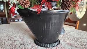 Vintage Metal Coal Hod Filled With a Snow Lady Holiday Arrangement|christmas Decoration|holiday Decor|christmas Ornament|winter Decor|home - Etsy