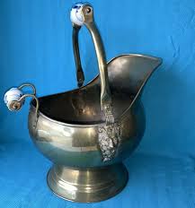 UNIQUE Blue Willow Handle Brass LION Fireside Art Nouveau Spittoon Rare ❤️sj10m1 | eBay