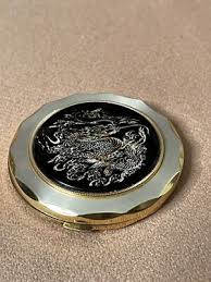 VTG Japanese Makeup Oshiroi Powder Compact Case Japan Dragon Abalone Gold Tone | eBay