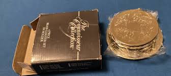 The Connoisseur Collection 6 Piece Brass Coaster Set In Holder Motif Floral NEW | eBay