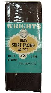 Wrights Bias Skirt Facing Acetate 2in width 3 yards no115 ...