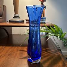 Kristalcolor Italy Crystal Vase Cobalt Blue Handblown Glass ...