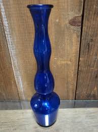 Vintage Bud Vase Curved Art Glass Cobalt Blue 8" Tall | eBay