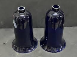 OLD VINTAGE ANTIQUE RARE BLUE GLASS LANTERN / LAMP / CANDLE HOLDER SHADE 2 PCS. | eBay Australia