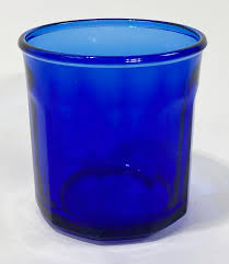 Vintage Cobalt Blue French Jam Jar Glasses, Set of 4 | Chairish