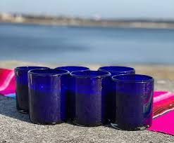 Pure Cobalt Tumbler Glasses - Set of 6 (10 oz each) – Dos Sueños