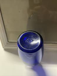 Dark Blue Glass Bottles Double Handled Upper Ribbed Vase Shaped 7in x 3in | eBay