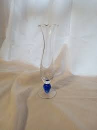 Crackle Cobalt Blue Glass Bud Vase - Elegant Delicate 7-8 ...
