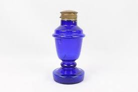 Antique Victorian Cobalt Blue Inkwell thick Glass, Brass Cap, Collector's Piece | eBay
