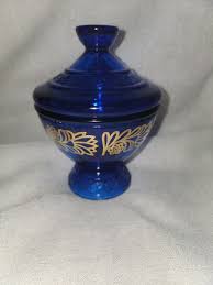 Vintage Cobalt Blue Fragrance Candle Compote with Lid 5 ...