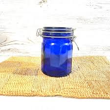 Kitchen | Vintage Blue Glass Canister Jar Storage Cobalt | Poshmark