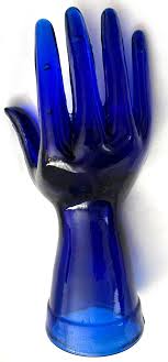 COBALT BLUE 7.5" GLASS RING JEWELRY DISPLAY HAND Accessories ...