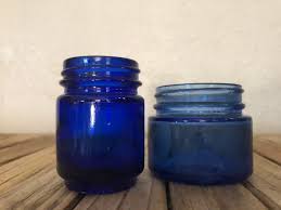 Pair of Vintage Cobalt Blue Bottles Vintage Noxema - Etsy
