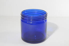 Vintage Cobalt Blue Noxzema Glass Jar Decorative Collectible ...