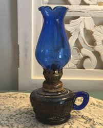 Cobalt Blue Antique Ruffled Glass Chimney Aladdin Kerosene ...