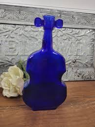 Vintage Viobot - Cobalt Blue Glass Violin-shaped Bottle - Etsy
