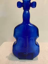 Vintage Cobalt Blue Glass Violin/cello Shaped Bottle/vase - Etsy