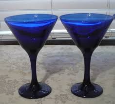 4 Libbey Cobalt Blue Martini Glasses NEW WITH TAGS 6-1/2" | eBay