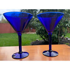Vintage Non-flashed Cobalt Blue Glass Martini Margarita ...