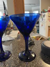 Beautiful Vintage Cobalt Blue Martini Glassware - 2 sizes ...