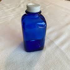 Vintage Cobalt Blue Glass Bottle With White Screw On Lid # 5 | eBay