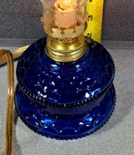 Cobalt Blue Glass Lamp In Collectible Lamp Shades for sale | eBay