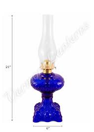 Oil Lamps - Cobalt Glass "Belvidere" Lamp 19" | Vermont Lanterns