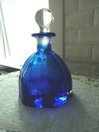 cobalt blue glass perfume bottle decanter vintage | eBay