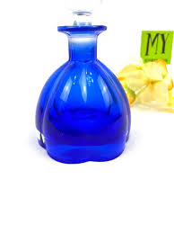 Vintage Glass Bottle - Blue Glass Perfume Bottle- Clear ...